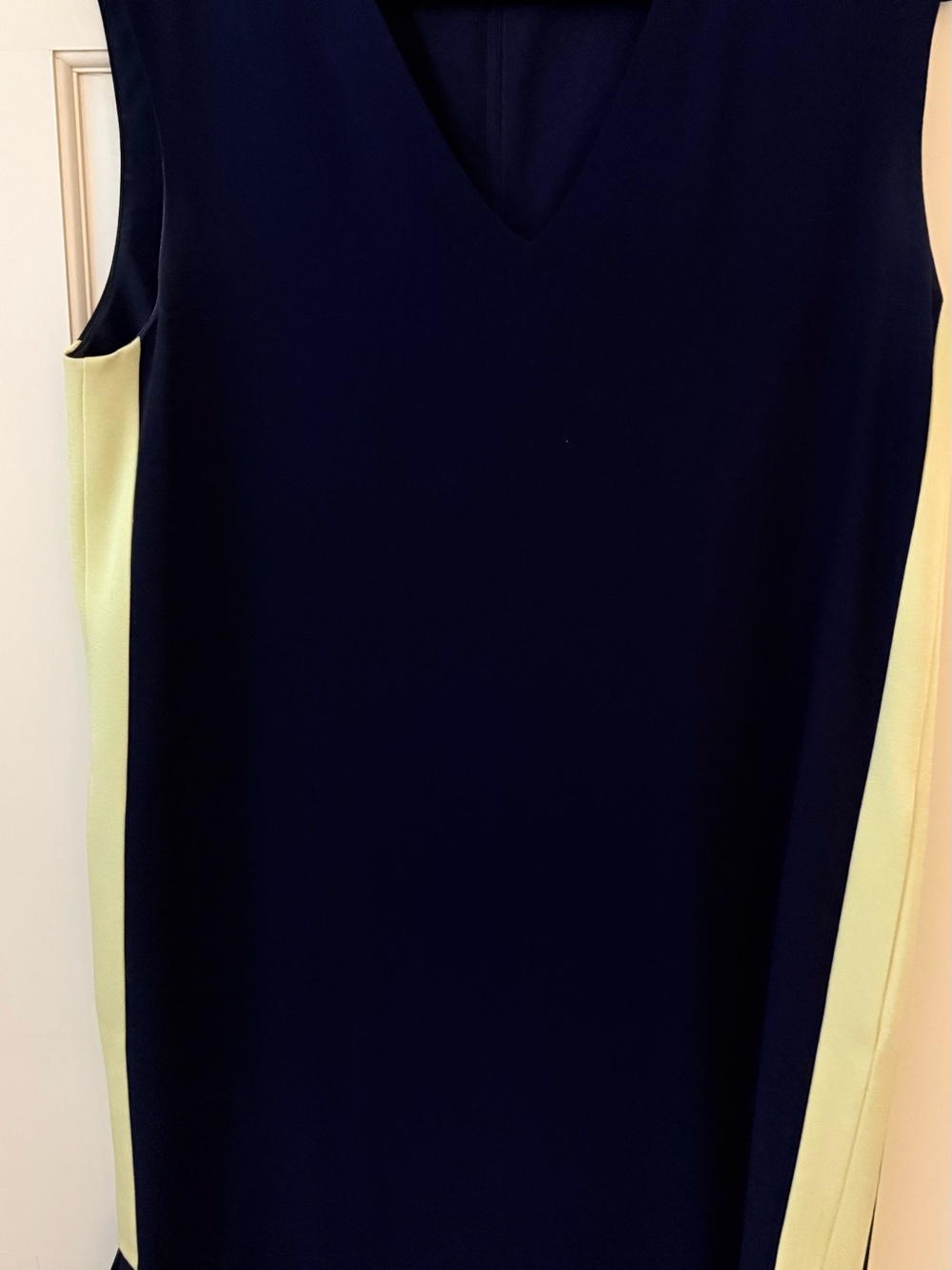 DKNYC Navy V-Neck Mini Dress with Cream Side Panels